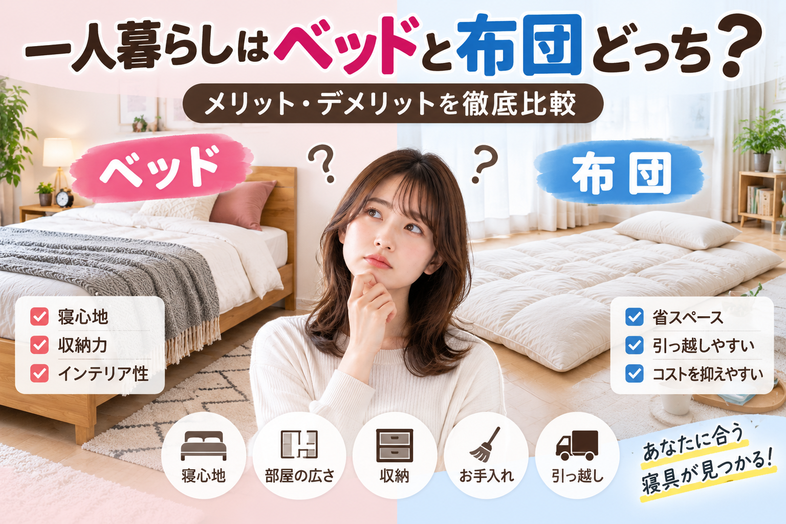 一人暮らしはベッドと布団どっち？
