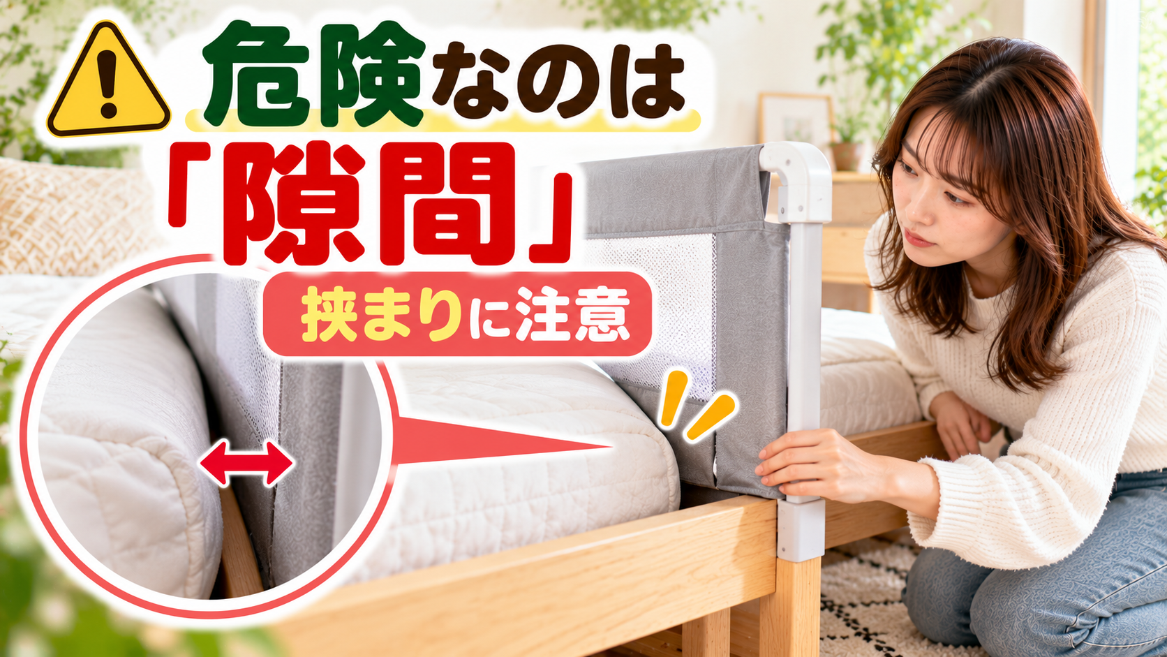 ベッドガードとマットレスの危険な隙間