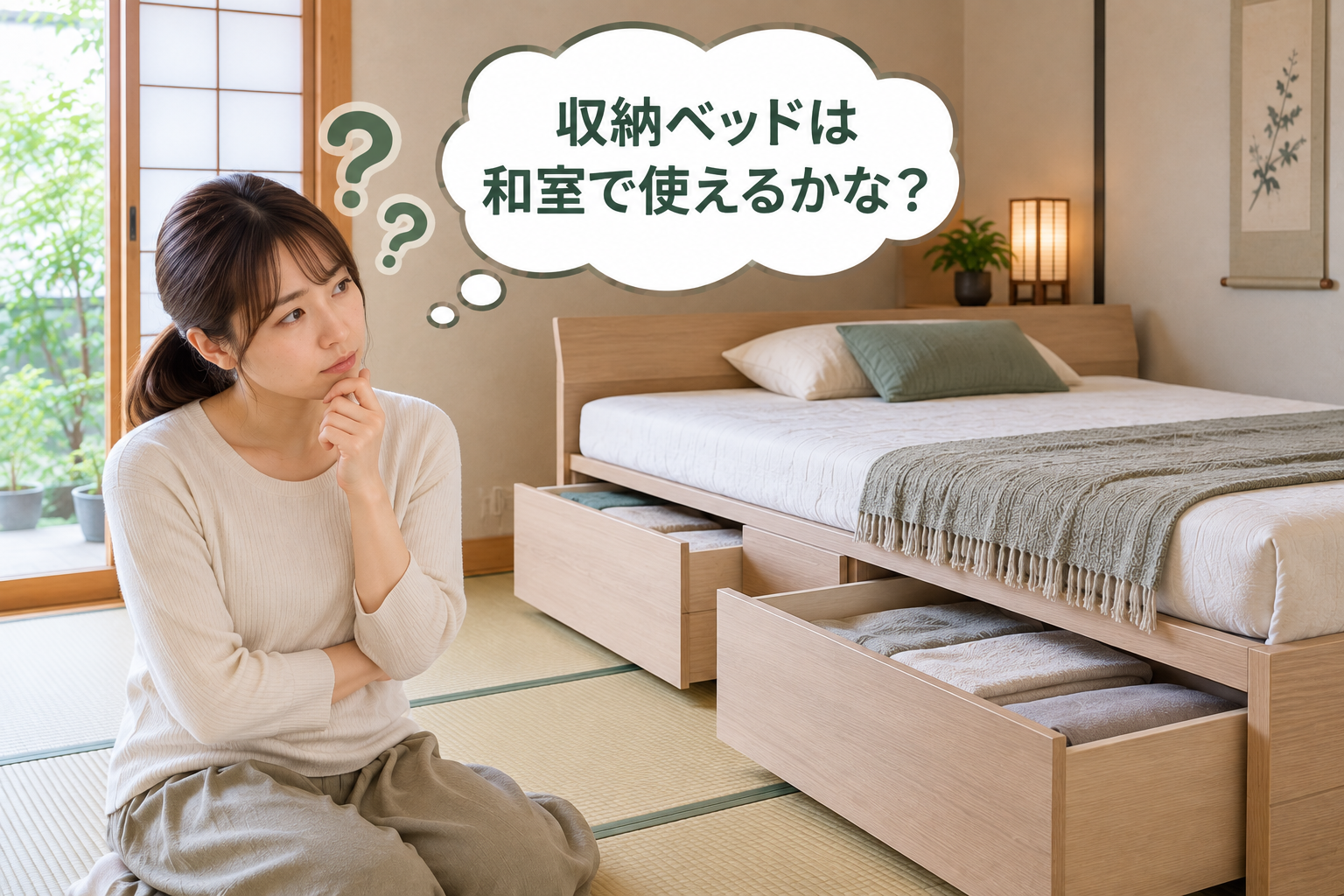 収納ベッドは和室で使えるか考えている