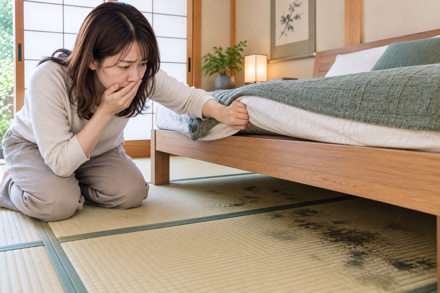 和室のベッド下の畳にカビが生えて困っている