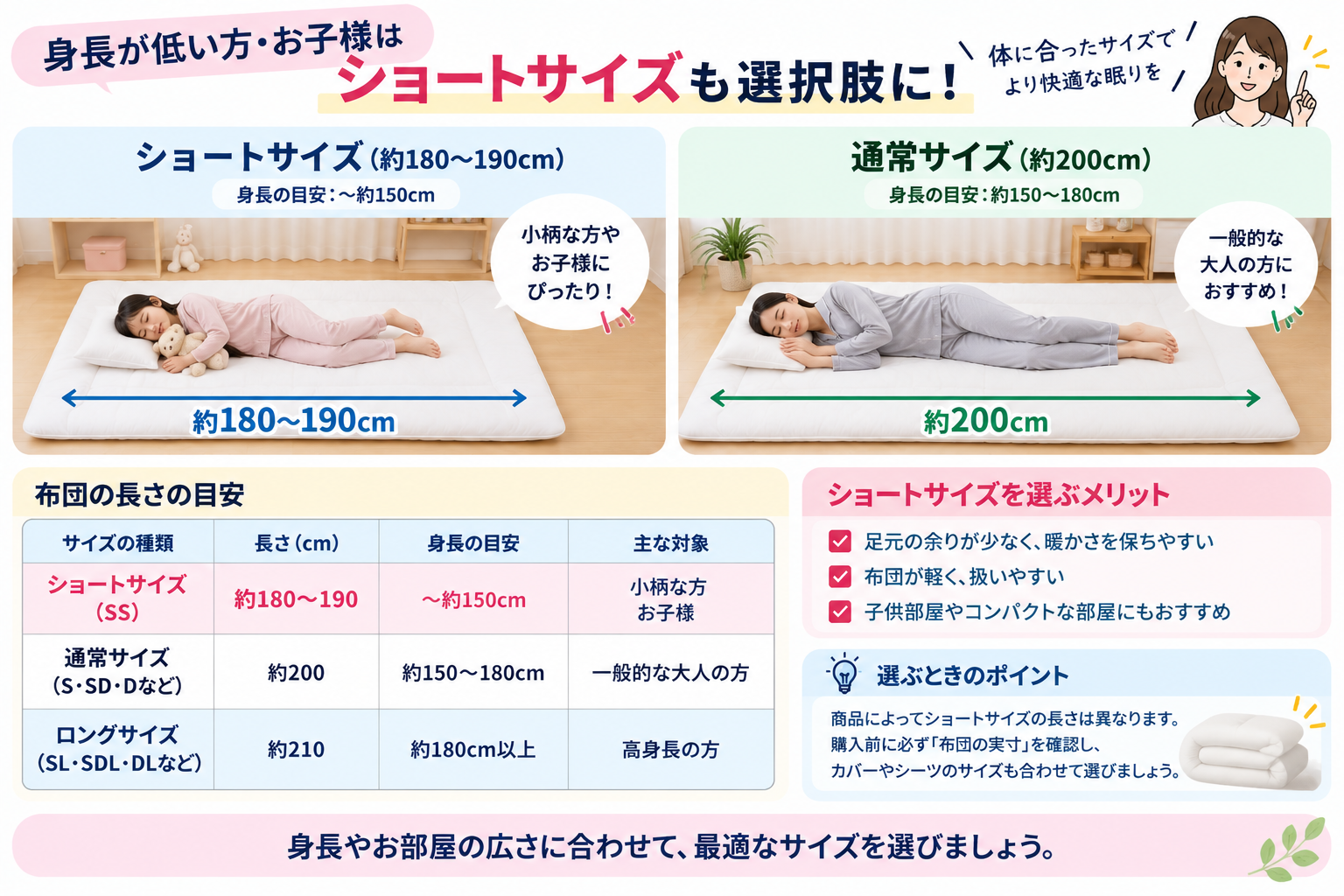 快適な眠りの布団サイズガイド