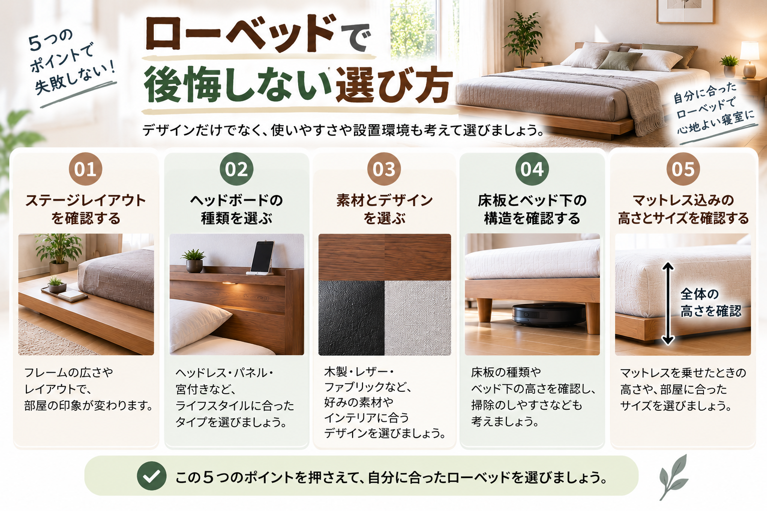 ローベッド選びの5つのポイント