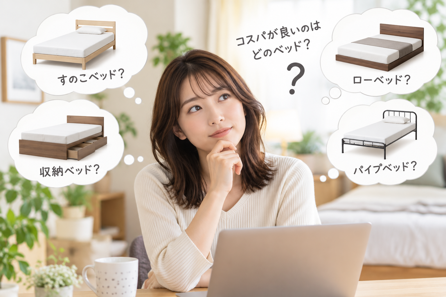 コスパが良いベッドってどんなのか考えている女性