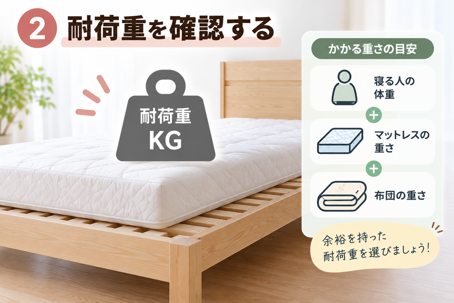 耐荷重を確認するベッドガイド