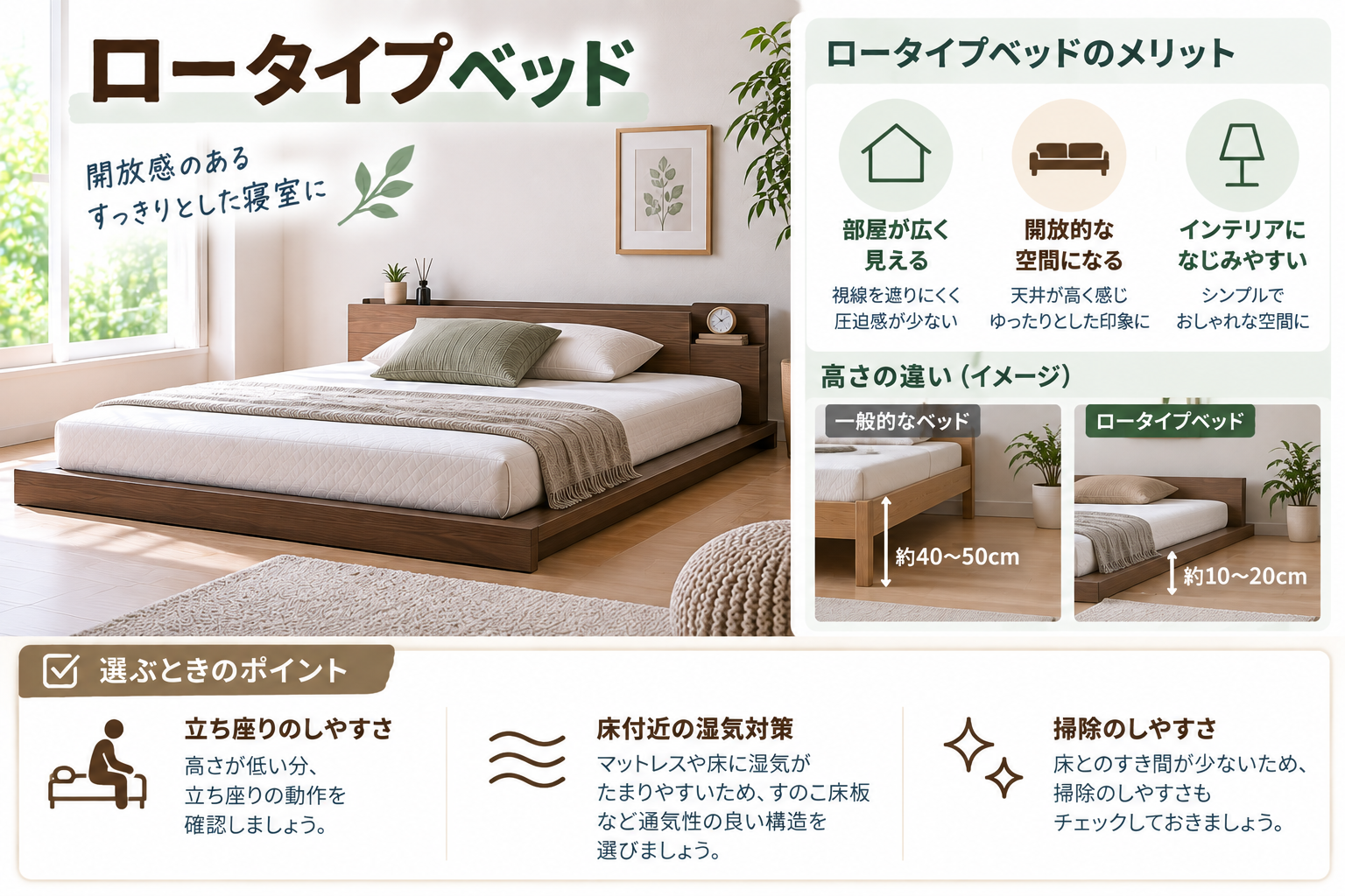 ロータイプベッドの魅力と選び方