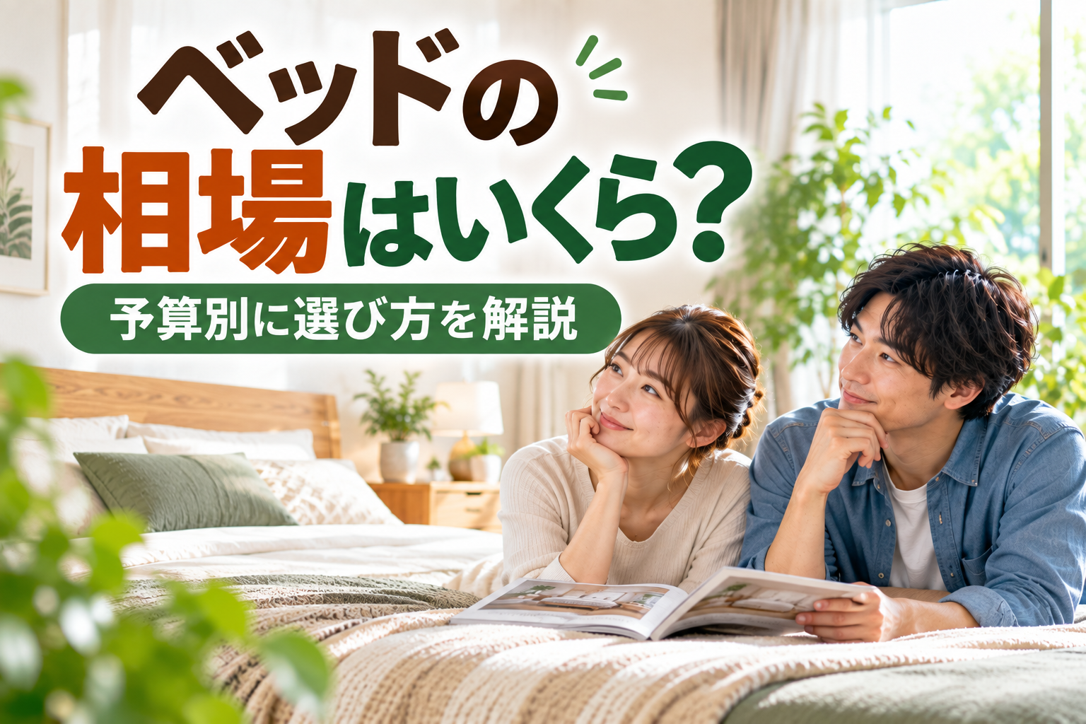ベッドの相場と予算別の選び方を考えている男女