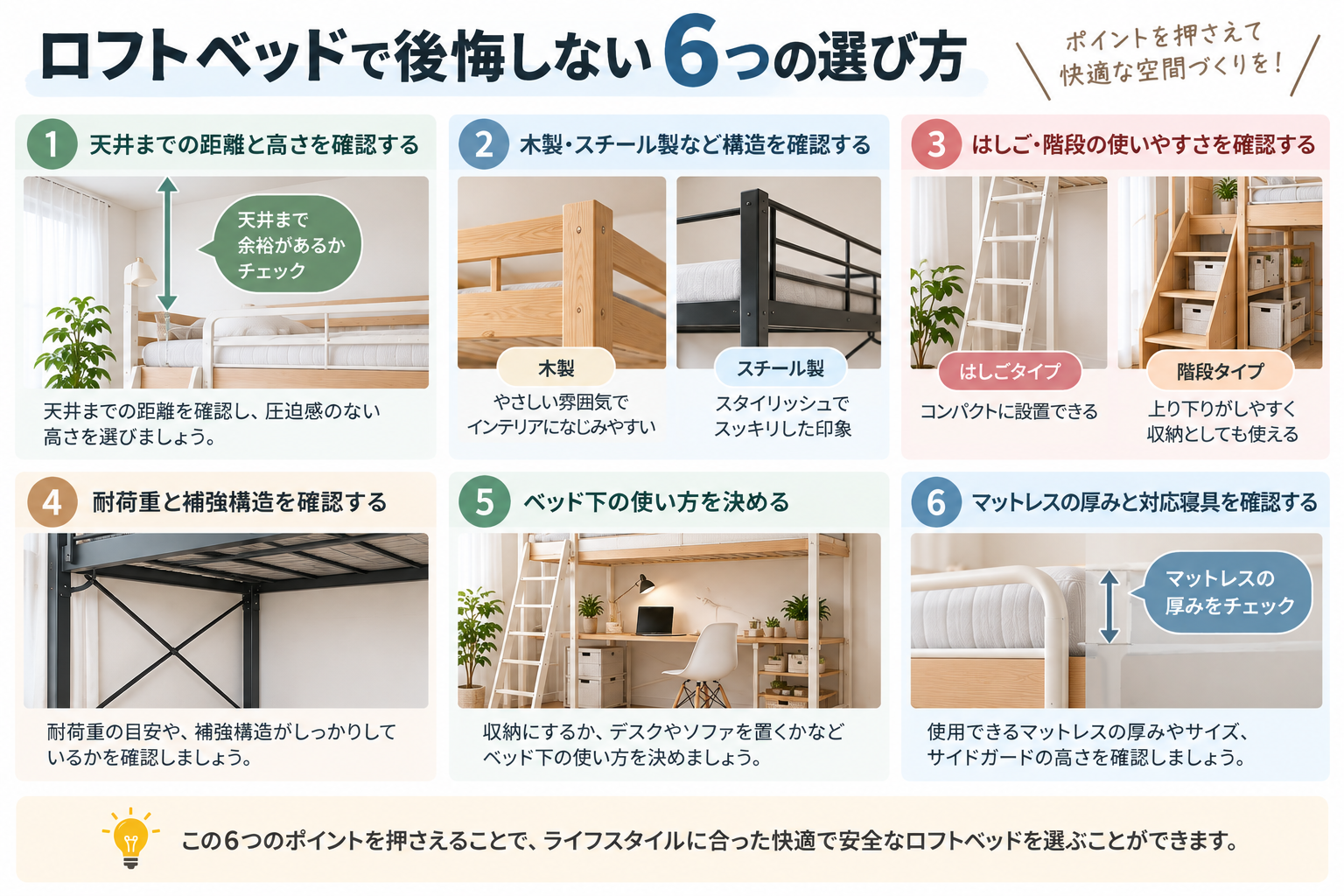 ロフトベッドで後悔しない6つの選び方