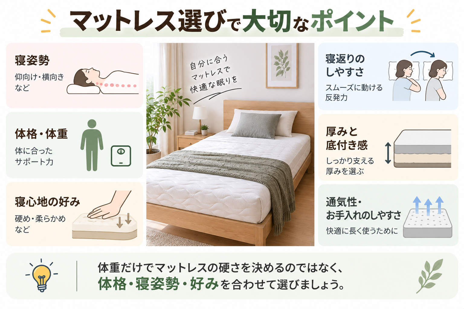 マットレス選びの大切なポイント