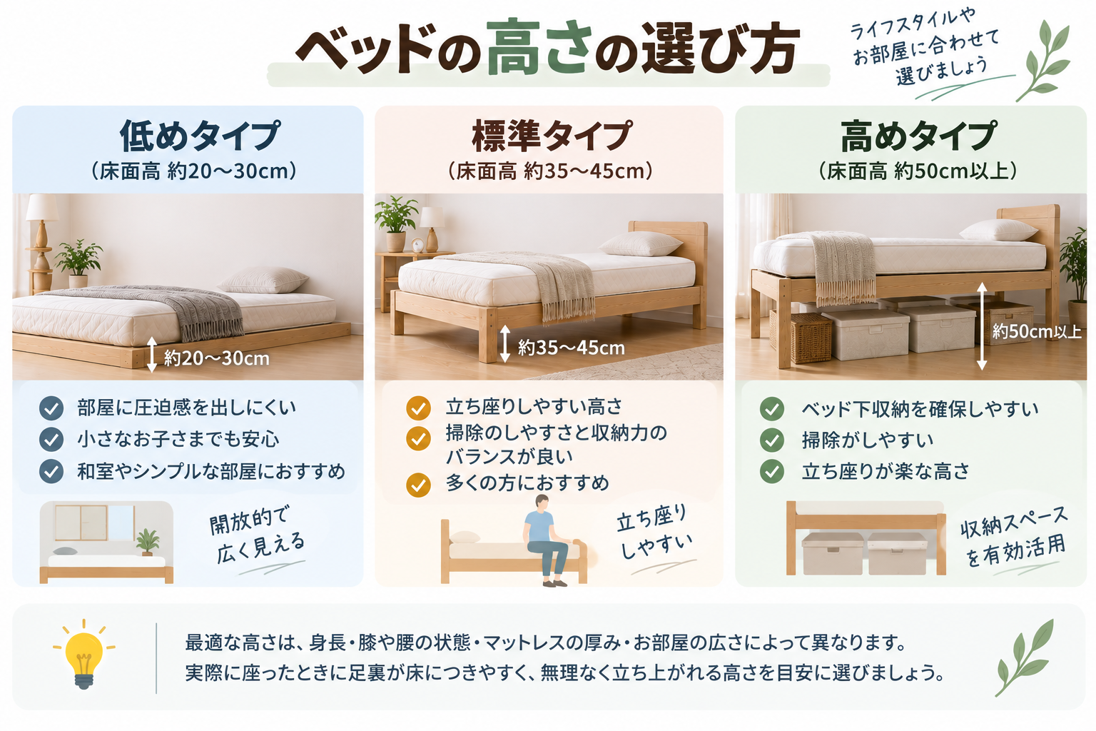 ベッドの高さ選びガイド
