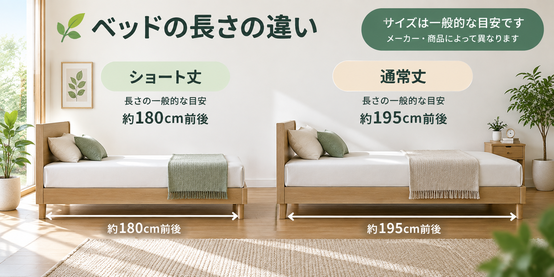 通常丈とショート丈の違い
