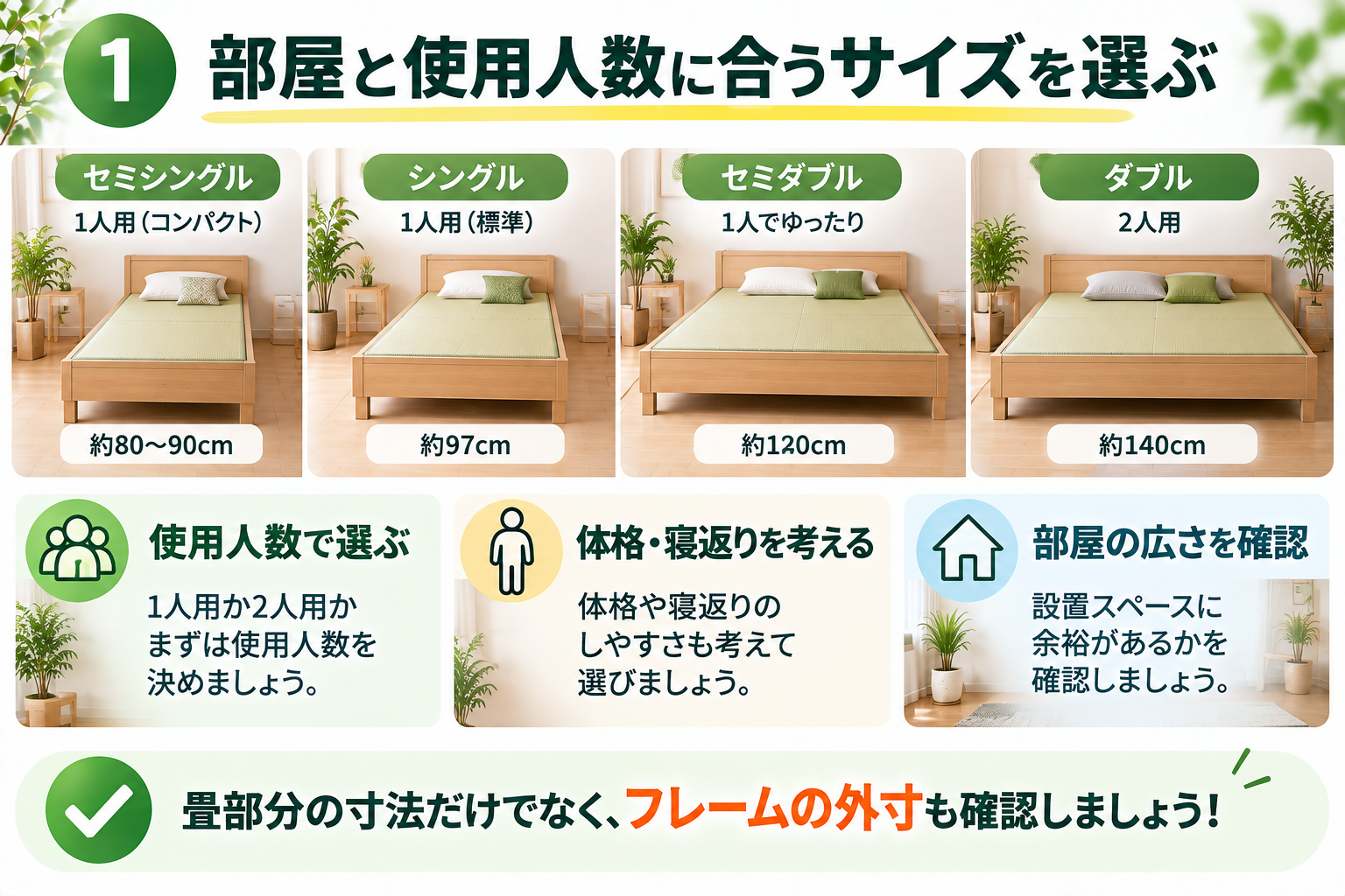 畳ベッドサイズ選びガイド