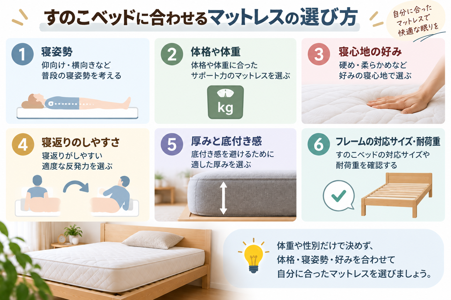 すのこベッド用マットレス選びガイド