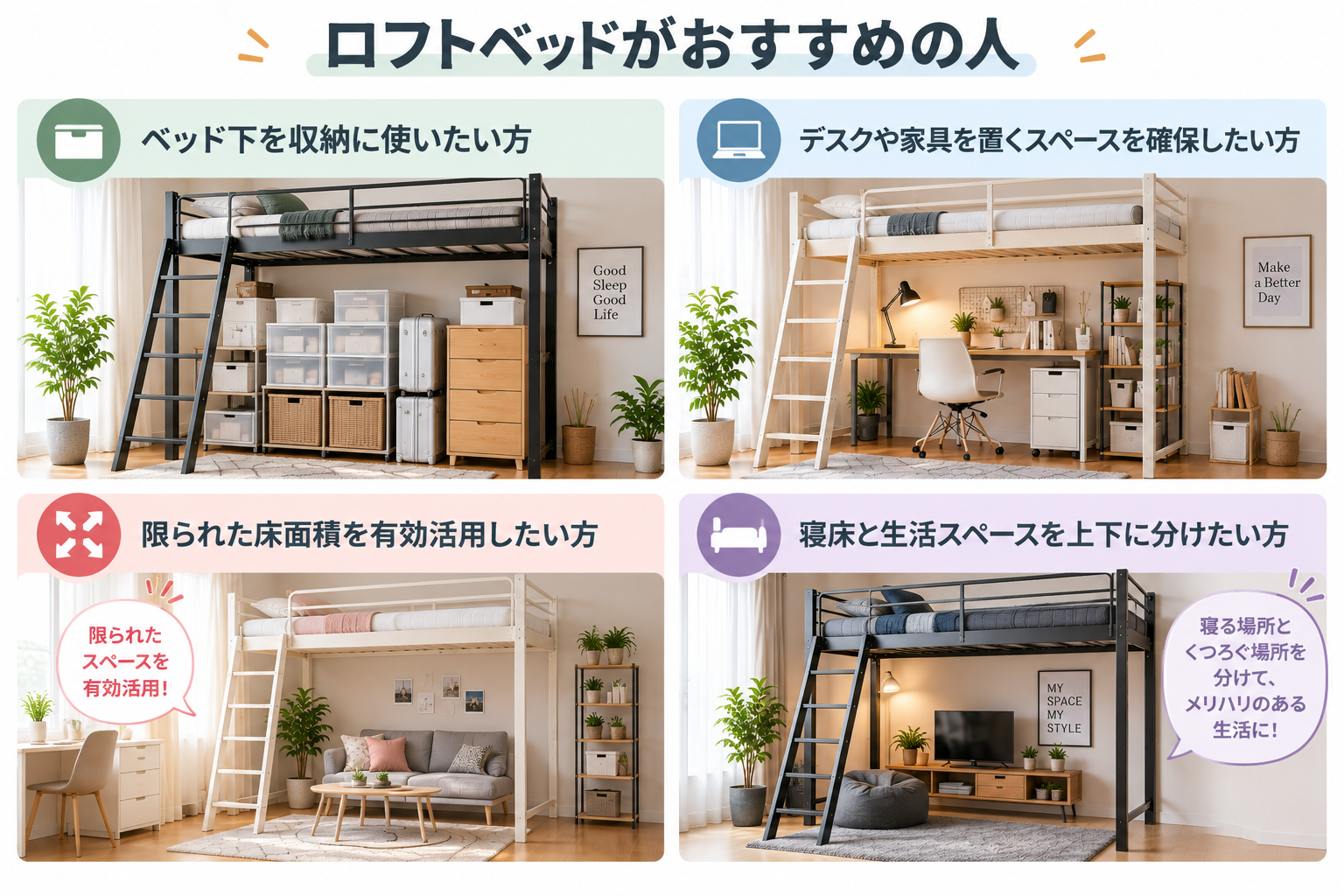 ロフトベッドがおすすめの理由