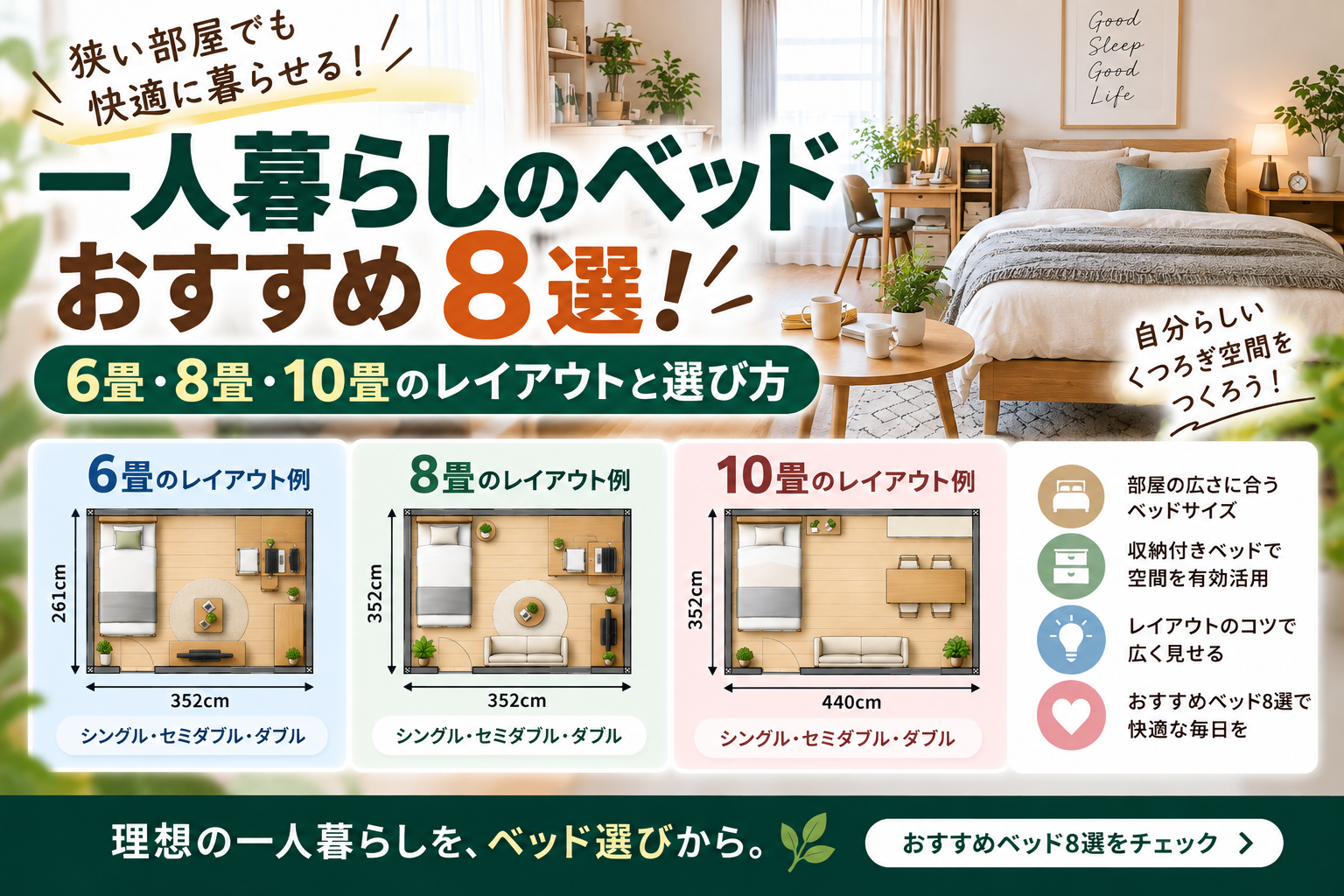一人暮らしのベッドおすすめ8選
