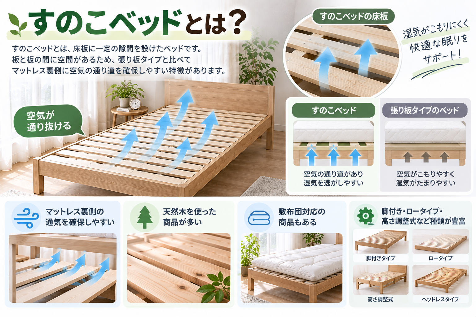 すのこベッドの通気性ガイド