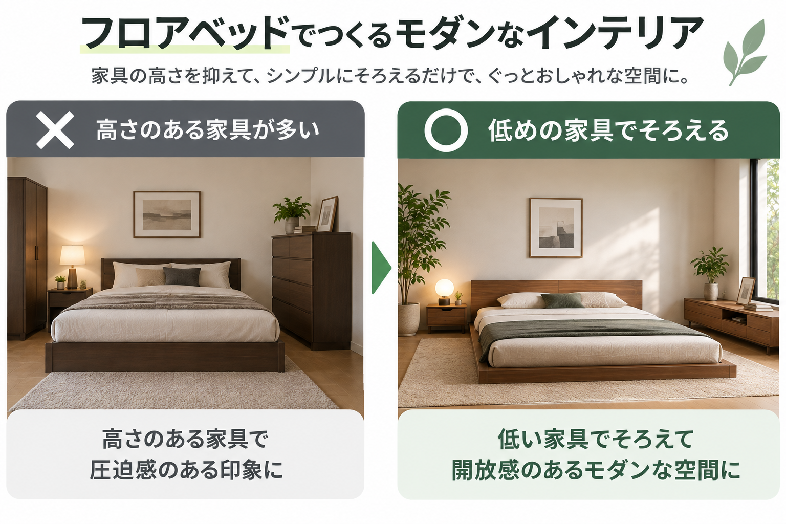 フロアベッドで作るモダンなインテリア