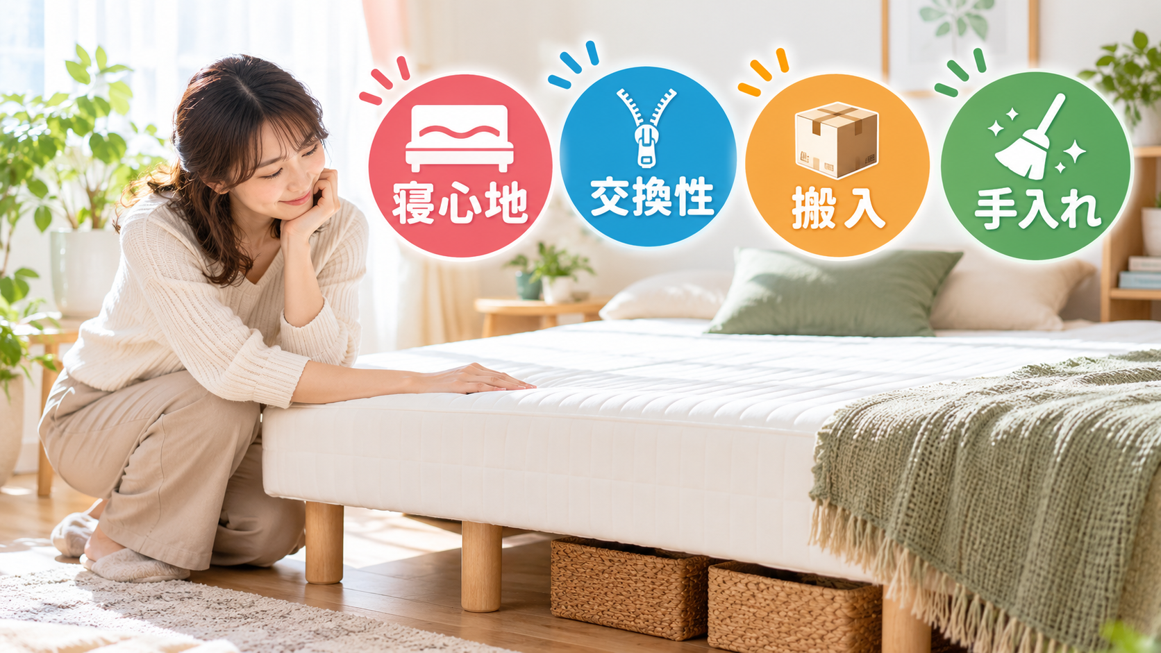 脚付きマットレスを寝心地・交換性・搬入・手入れで選ぶポイント