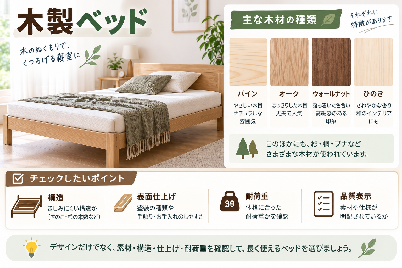 木製ベッド選びのガイド