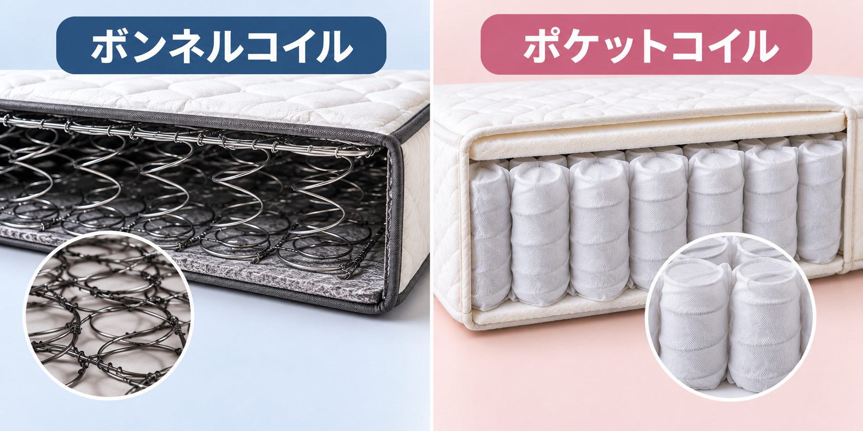 ボンネルコイルとポケットコイル比較