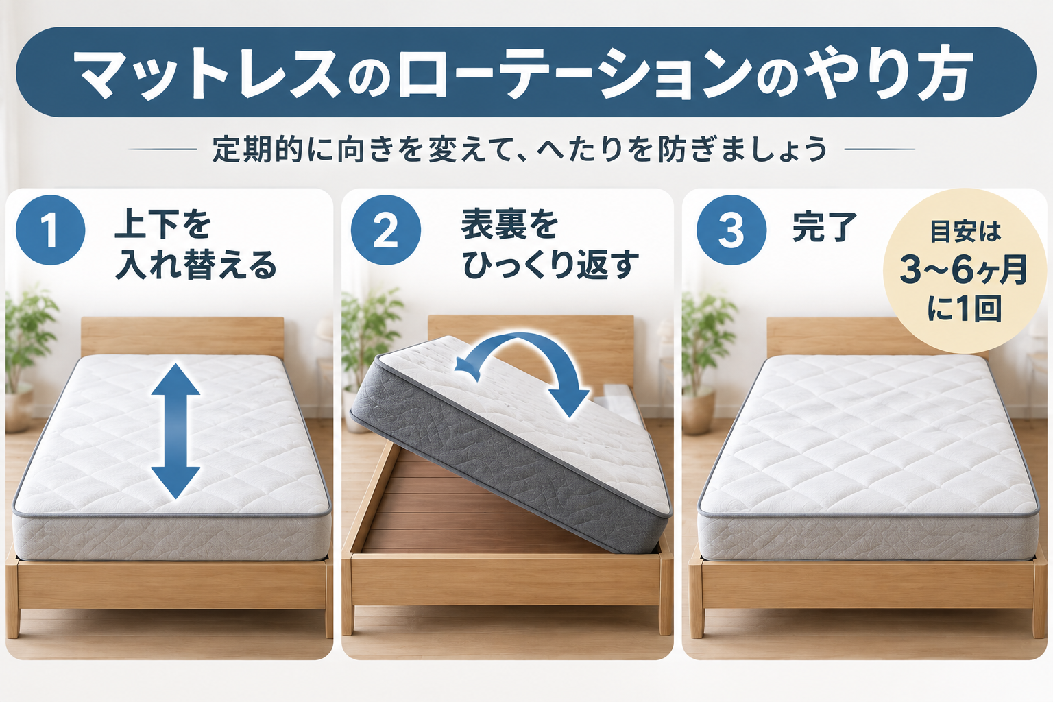 マットレスのローテーションのやり方