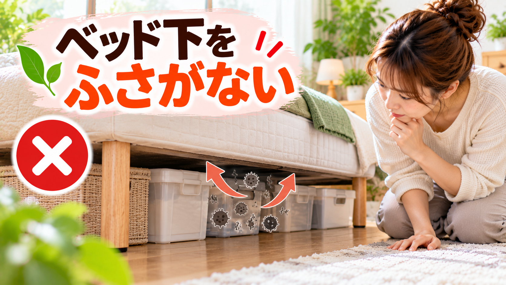 脚付きマットレス下の収納とカビ対策