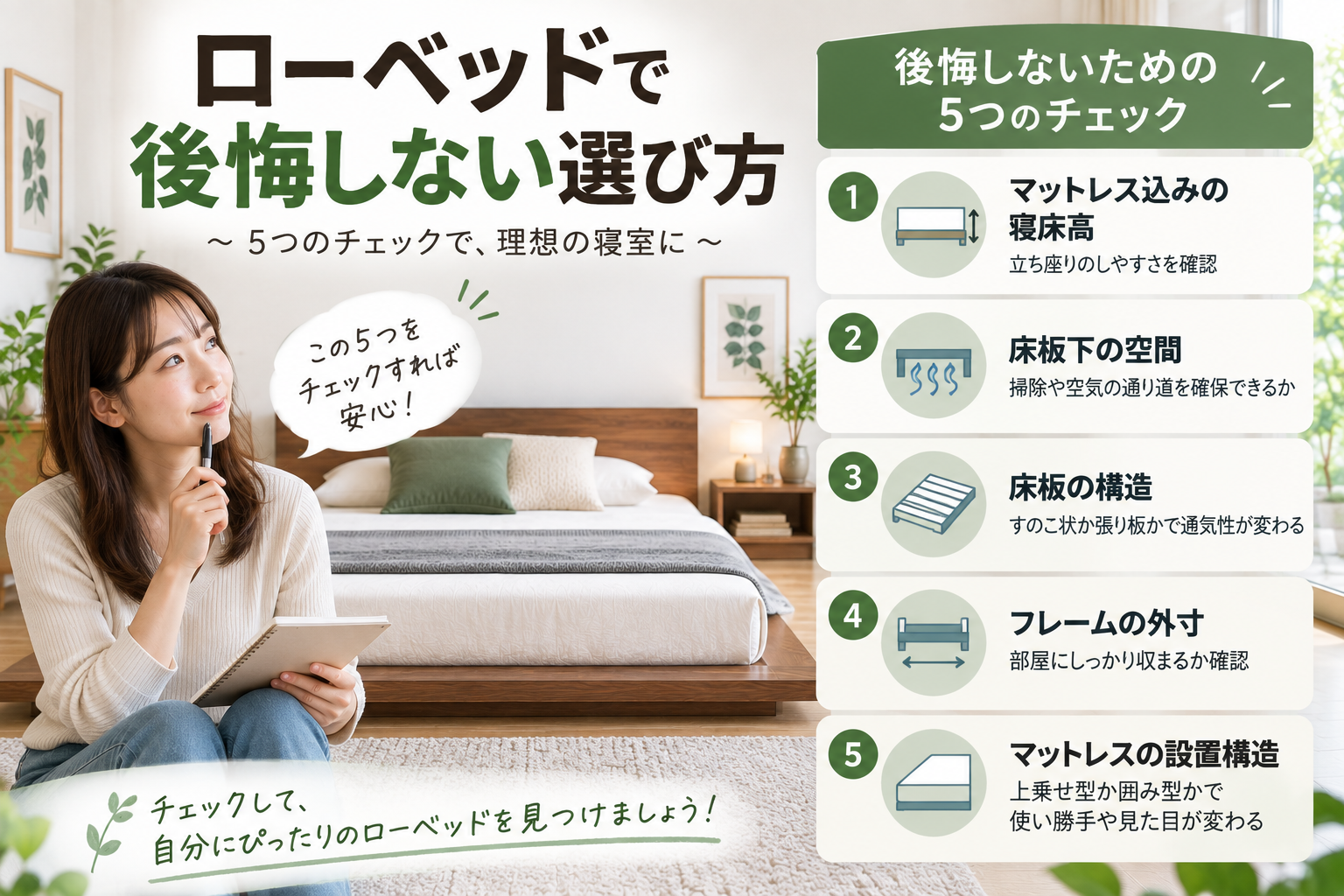 ローベッドで後悔しない5つのチェック