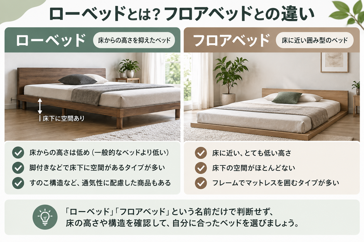 ローベッドとは?フロアベッドとの違い