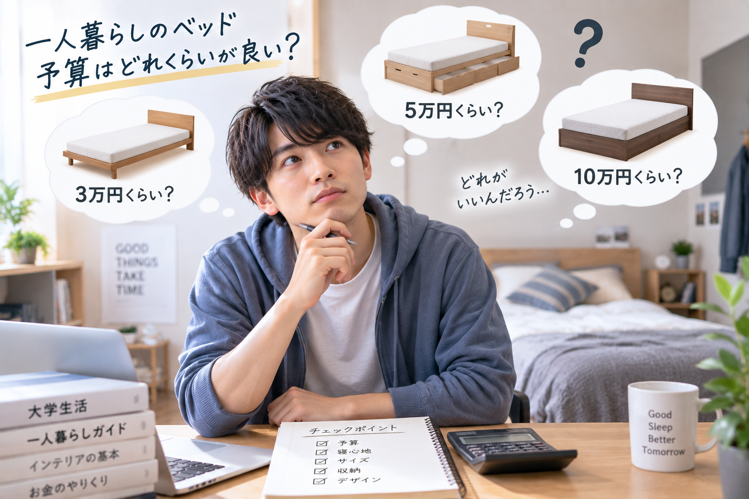 一人暮らしの予算はいくらが良いか考えている大学生