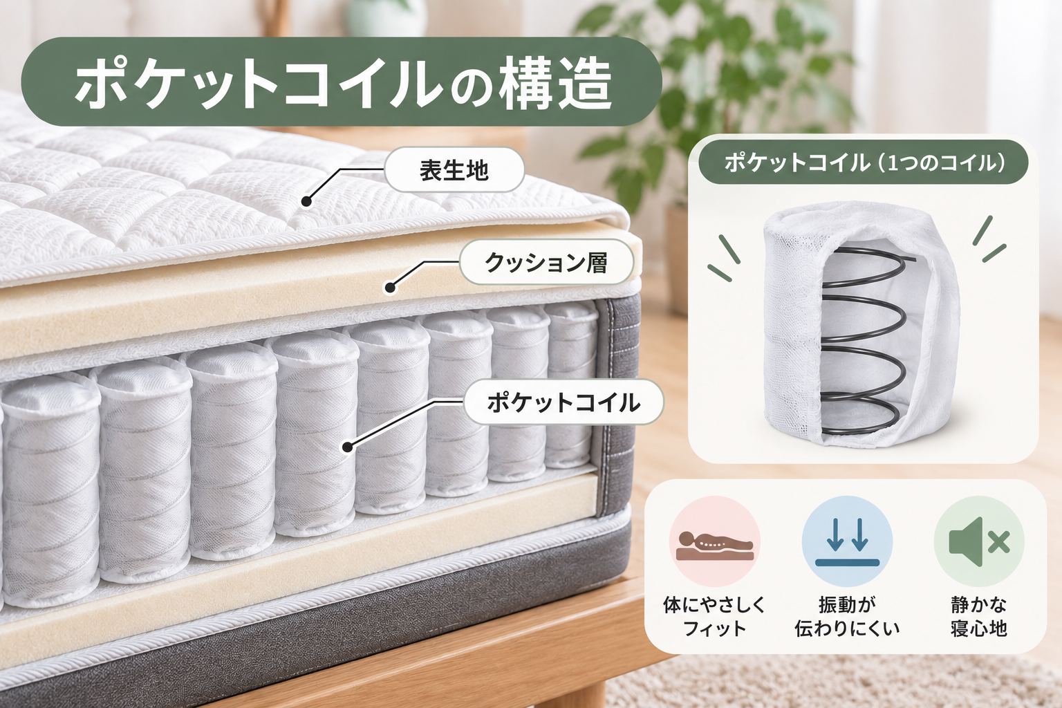 ポケットコイルの構造
