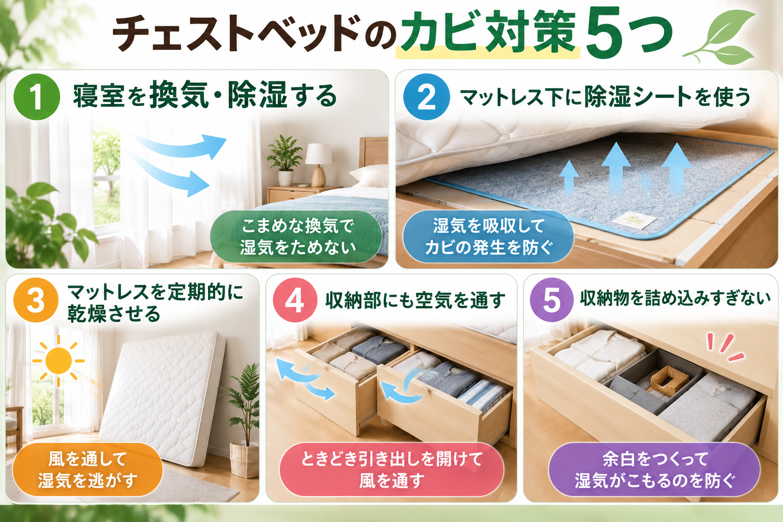 チェストベッドのカビ対策5つ