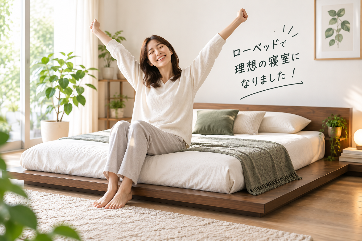 ローベッドを買って喜んでいる