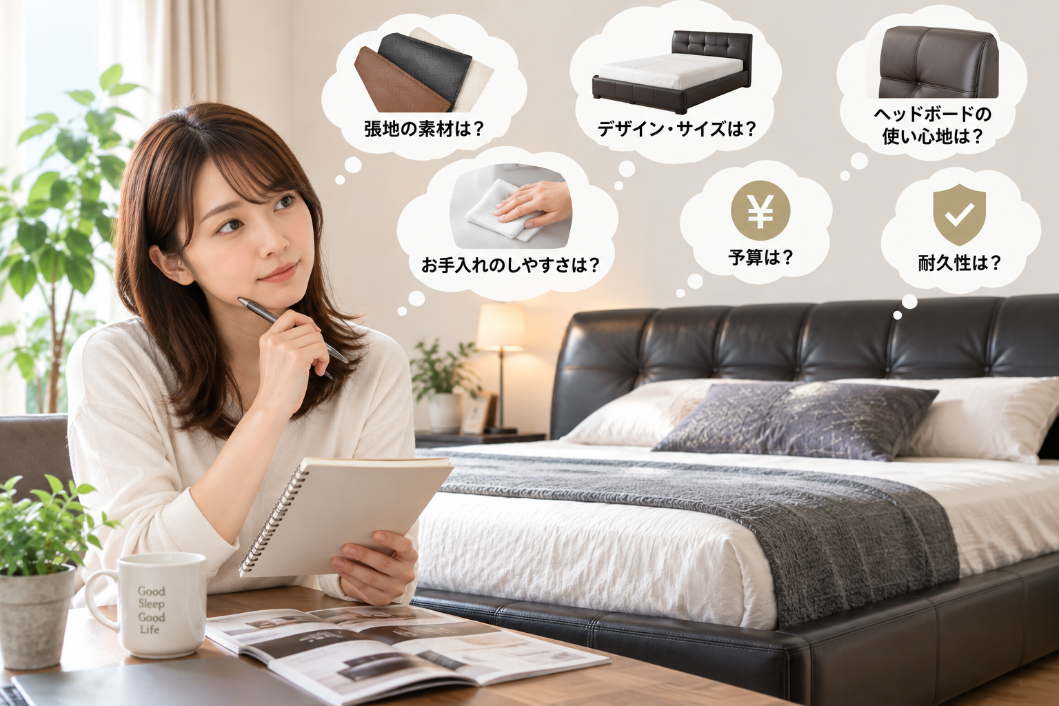 レザーベッドを購入するときには何をチェックすれば良いか考えている