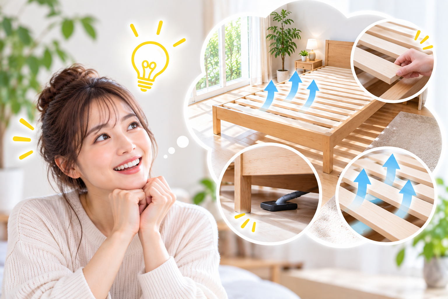 通気性と清潔さを叶えるすのこベッド