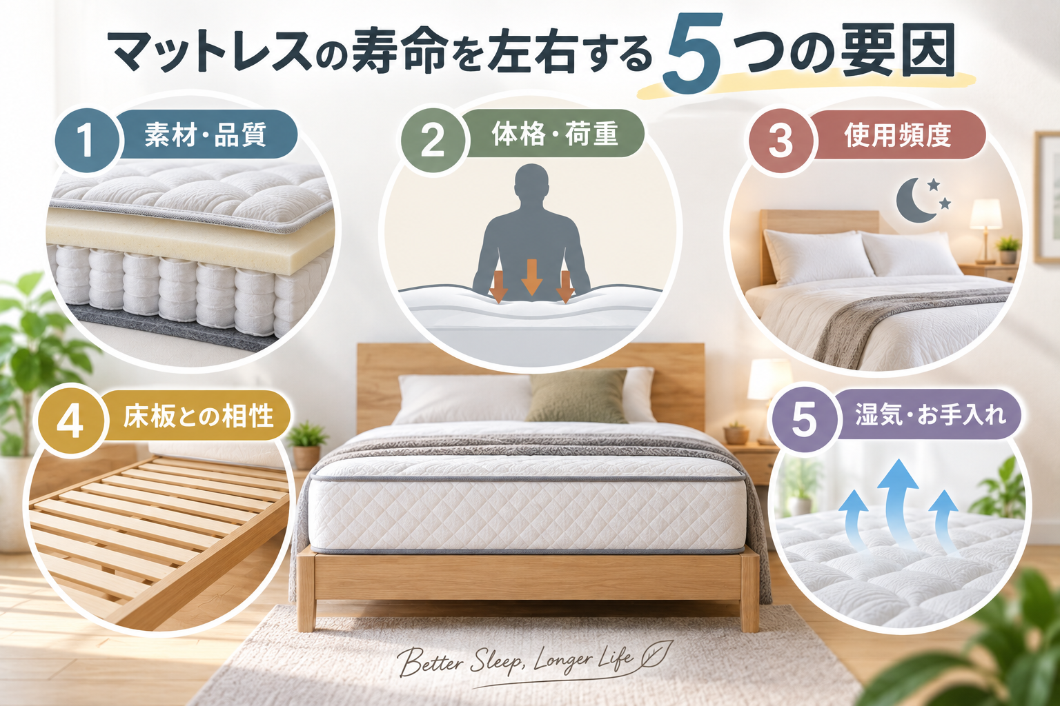 マットレスの寿命を左右する5つの要因
