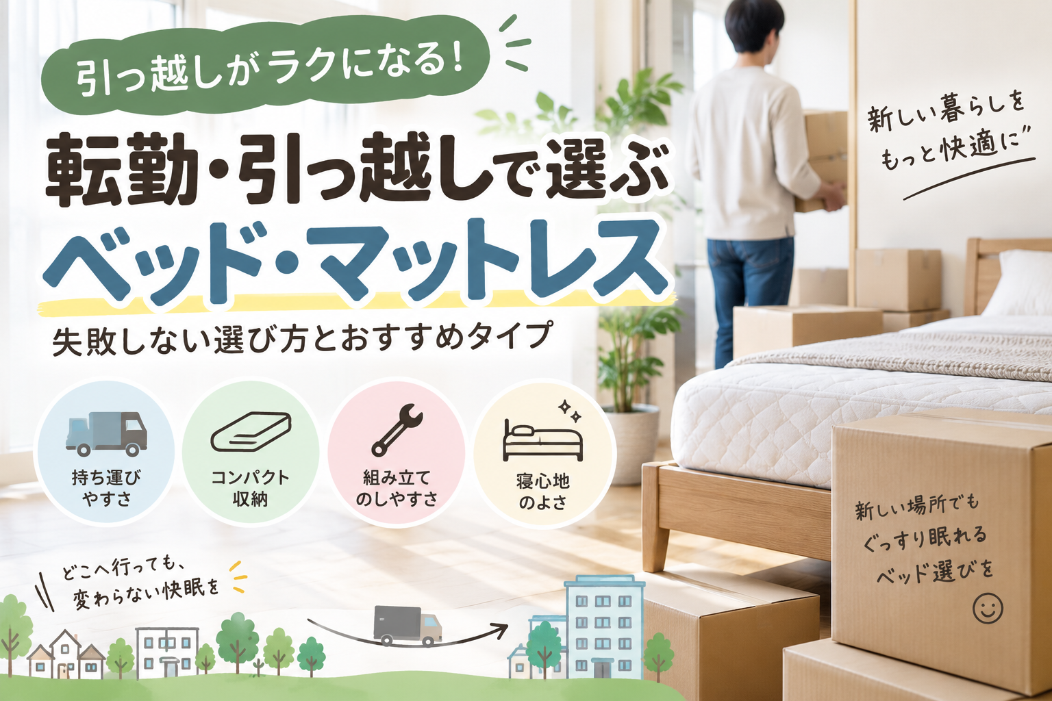 転勤族ベッドの選び方｜単身赴任・夫婦・家族におすすめのベッド8選！
