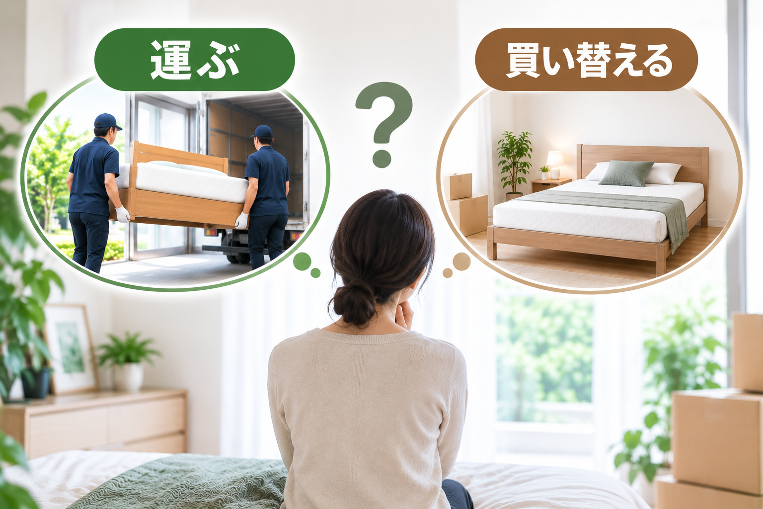 転勤族がベッドを運ぶか買い替えるか迷っている