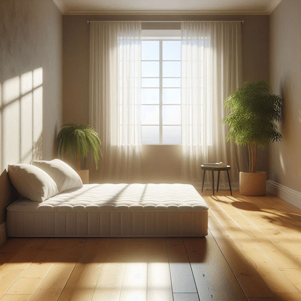 脚付きマットレスの脚を外して使っている
