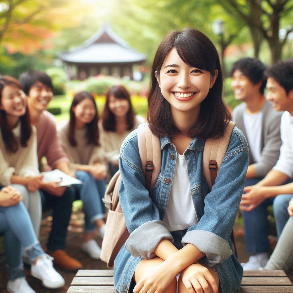若く見える日本人大学生の女性