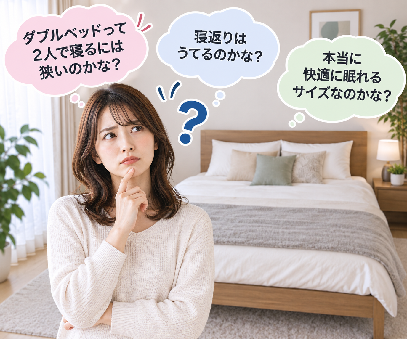 ダブルベッドが狭いか分からない女性