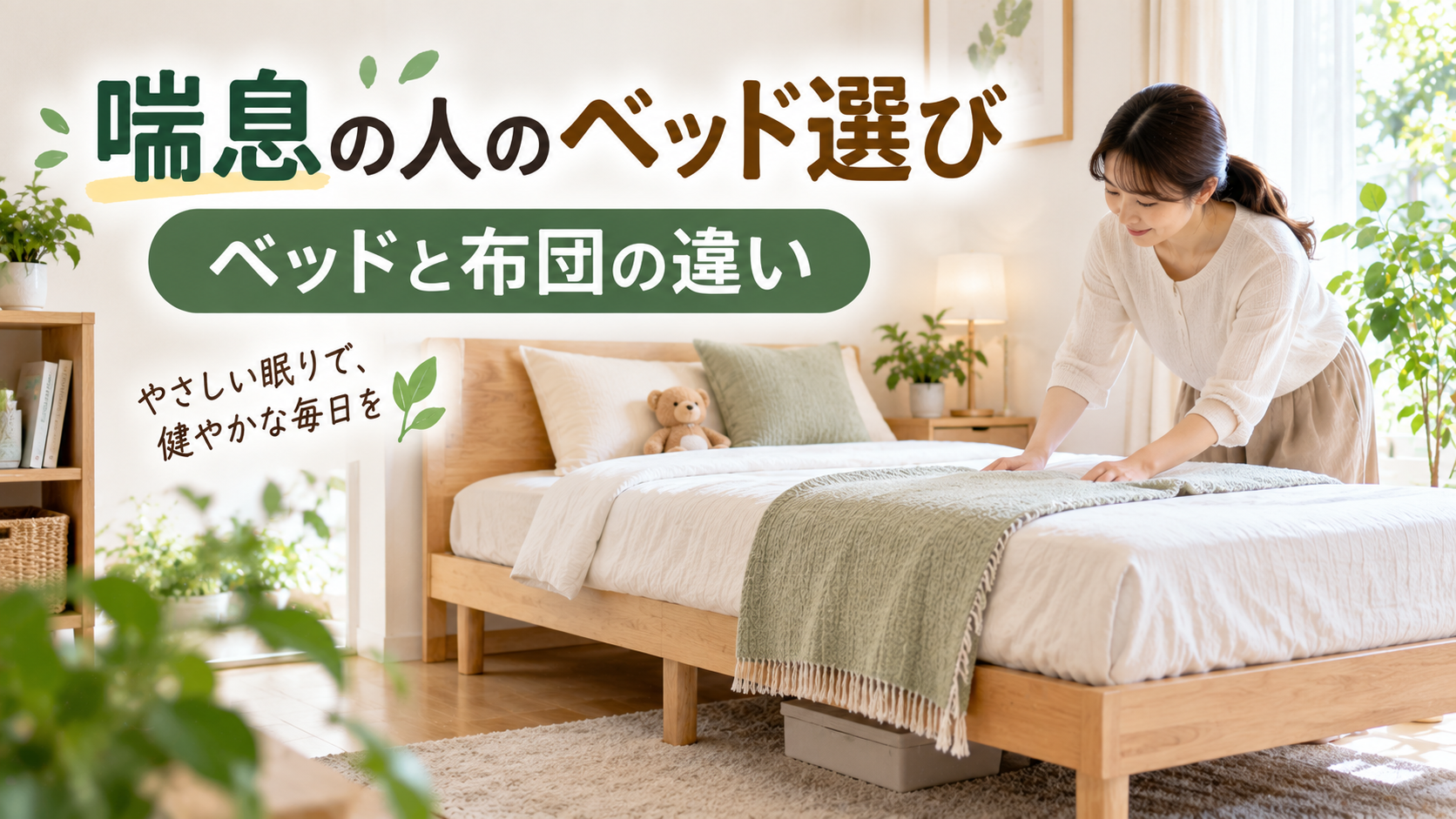 喘息はベッドと布団どっち？選び方と寝具対策