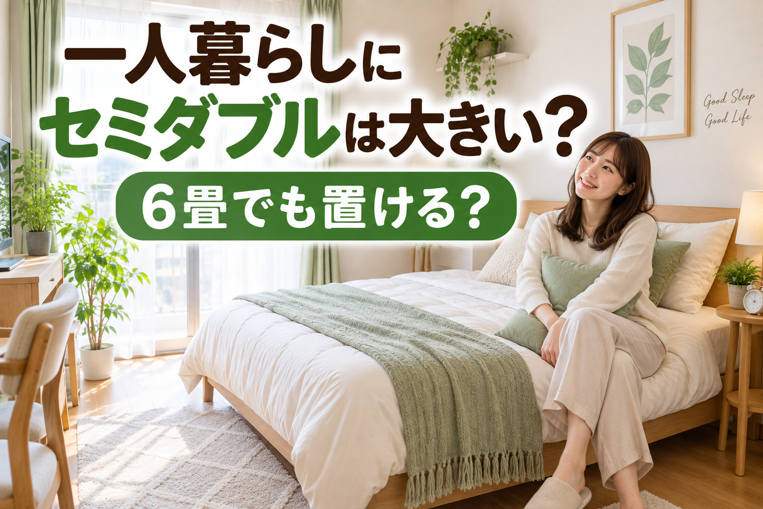 一人暮らしにセミダブルは大きい？6畳でも置ける？