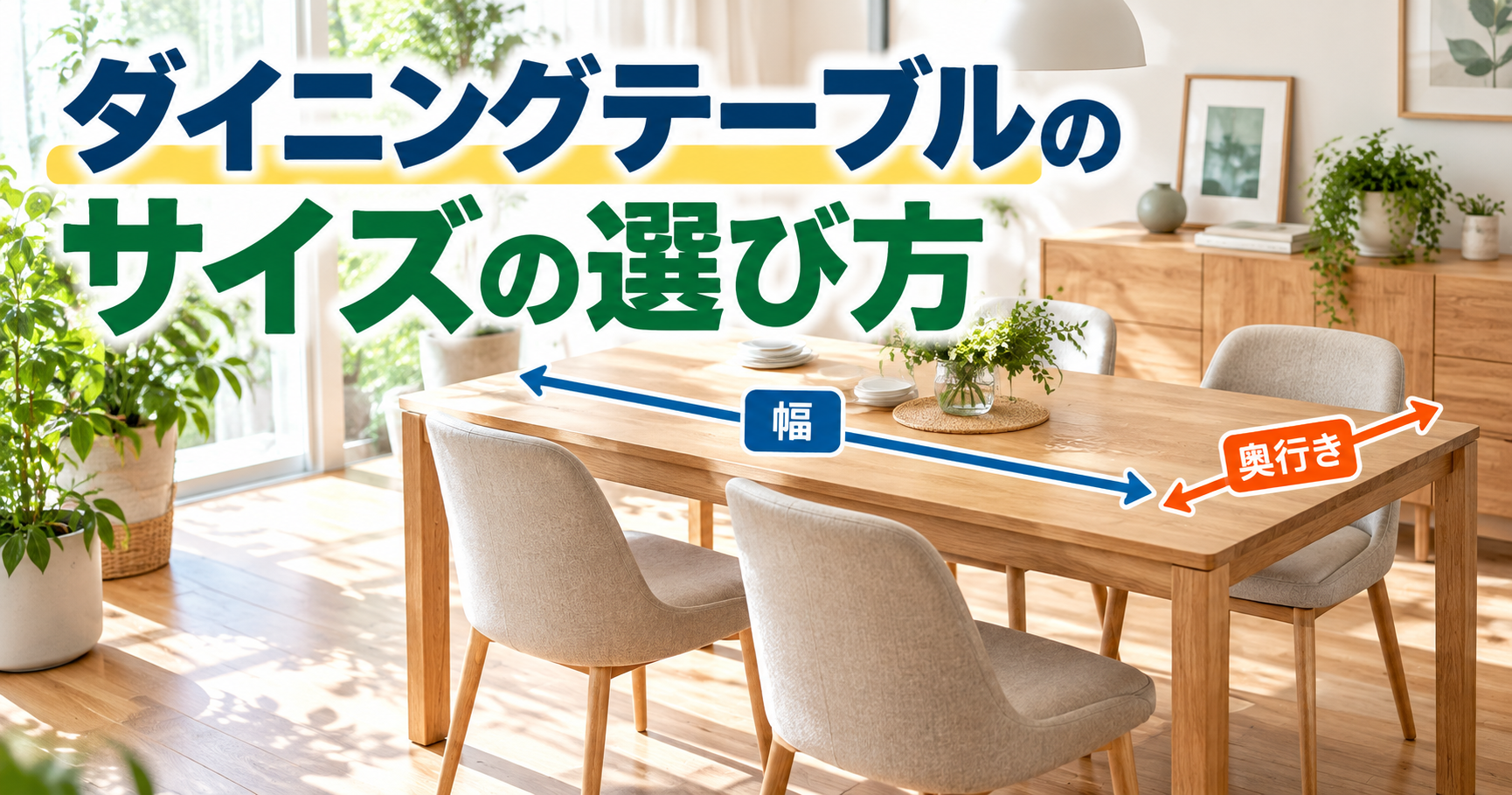 ダイニングテーブルのサイズの選び方