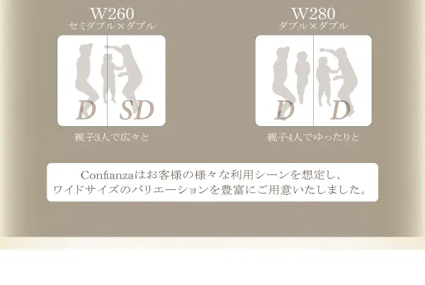 家族で寝られるホテル風モダンデザインベッド【Confianza 家族で寝られるホテル風モダンデザインベッド【Confianza