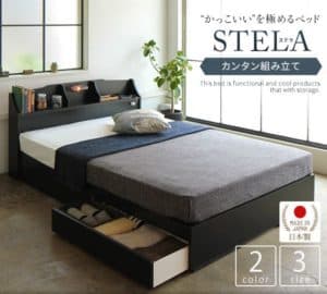 収納ベッド ブラック 『STELA』ステラ