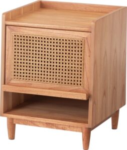 ナイトテーブル 約W40×D38.5×H52cm 天然化粧繊維板 完成品 サイドテーブル おしゃれ 木製 天然木 PM-514NA